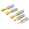 Boca de cuchillo de cola de milano amarilla de 1/2, cuchillo Xun, cortador de fresado de carburo para carpintería, cortador de unión de espiga de panal