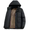 Casaco de algodão de inverno masculino com capuz marca moderna solto casual jaqueta de algodão estilo masculino espessada grafeno preto dourado casaco quente roupas de inverno