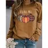Sudadera con Estampado en Inglés de Calabaza de Halloween Otoño e Invierno Europeo y Americano Camiseta de Manga Larga con Cuello Redondo de Amazon Ropa para Mujer