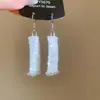 Pendientes Colgantes Redondos de Piedra Natural con Cuentas de Aguja Plateada de Dopamina Pendientes Pequeños Frescos Pendientes Sencillos Versátiles de Moda para Mujer
