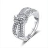 Nuevo anillo de circonita trenzada para mujer, incrustación de cera, tendencia de personalidad, versión coreana transfronteriza de anillo grande de imitación de diamante, directo de fábrica, envío de la primera generación
