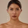 Accesorios Faciales de Cadena de Perlas Cuadradas de Nueva Moda Transfronterizos para Mujeres Accesorios Faciales Ins Europeos y Americanos Máscaras para Fiesta de Graduación Venta al por Mayor