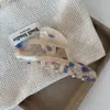 Presilha de cabelo em formato de coração vazado estilo coreano para mulheres, presilha de tubarão para a parte de trás da cabeça, presilha de garra de acetato, acessório de cabelo de alta qualidade