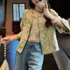 Orquídea Enredadera Dorada Bordado de Cadena 3D Estampado Degradado Posicionado Chaqueta Extremadamente Ornamentada Nuevo Estilo 2026 Nuevo Sentido de Diseño Chino