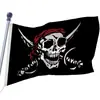 Bandera pirata de calavera y tibias cruzadas de Halloween con cóndor, bisonte, lobo, motivos náuticos poliéster 100D doble cara
