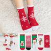 Meias de Natal Infantis Mais Vendidas Transfronteiriças para Mulheres no Outono e Inverno, Médias e Grandes Masculinas Festivas Vermelhas Papai Noel Rena Meninos