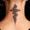 Pegatinas de Tatuaje Herbal Cruz y Serpiente Transfronterizas, Impermeables de Larga Duración 7~15 Días, Tatuaje Tradicional para Hombres y Mujeres en Brazos y Piernas