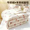 Manta de forro polar de leche Clase A, manta de borrego de doble cara engrosada, manta para siesta en la oficina, manta para sofá, manta pequeña para dormitorio 3