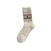 Meias Grossas de Lã Outono e Inverno Meias Femininas Ins Tendência Retro Estilo Literário Étnico Meias Largas Grossas Quentes Meia-Calça