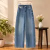 Calça jeans feminina super estilosa e que rejuvenesce, outono 2026 nova cintura alta emagrecedora casual calça curva