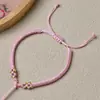 Cuerda de Pulsera Semi-Terminada Nudo Flor de Durazno Tejida a Mano Original Pulsera de la Suerte Cuerda Trenzada DIY Hilo de Jade Pulsera Estilo Chino