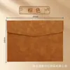 Maletín de Documentos A5 Transfronterizo de Cuero con Textura Similar a la Piel, Bolsa para Almacenamiento de Documentos de Empresa, Bolsa para Papeles de Examen de Estudiante, Se Puede Imprimir con Logo para Empresas