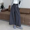 Pantalones Casuales Rectos Estilo Coreano para Mujer Otoño/Invierno Pantalones de Pierna Ancha Engrosados TR Cepillado 2026 Nuevos Pantalones Acortados para Mujer Otoño/Invierno