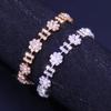 Joyería más vendida en AliExpress Tobillera personalizada con forma de flor de diamantes completos Cadena de tobillo de strass para playa con temperamento europeo y americano Tobillera