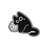 Gato Negro de Dibujos Animados Animal Lindo Broche Elegante Versátil Calabozo Dados Periférico Insignia de Metal Accesorios