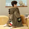 Pijama Infantil Inverno Pijama de Menino Veludo Coral Engrossado Médio e Grande Crianças Meninos Alunos do Ensino Fundamental Roupões Saco de Dormir Anti-Chute