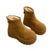Botas de Nieve Gruesas con Piel Integrada para Mujer, Nuevo Modelo Popular Invierno 2026, Botines Cortos Estilo Birkenstock, Zapatos Cálidos de Algodón