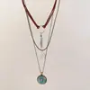 Collar de Plumas Retro Estilo Bohemio Cadena de Clavícula Multicapa para Mujer