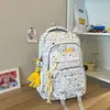 Mochila Escolar Estilo Healing com Bolinhas Coloridas Macaron para Meninas do 3º ao 6º Ano, Adequada para a Aula e Passeios, Mochila Leve