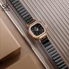 Reloj para Mujer SK Reloj Pequeño para Mujer Incrustado con Diamantes Lujo Ligero Cuadrado Pequeño Esfera con Patrón Rihui Reloj de Cuarzo Resistente al Agua para Mujer 0170