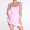 Conjunto de Roupas de Yoga, Regata com Bojo Embutido, Vestido Fitness, Saia de Yoga com Absorção de Umidade