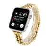 Adequado para apple iwatch9 pulseira de aço inoxidável com sete elos cintura fina pulseira de relógio apple watch8 relógio feminino