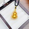 Colgante de calabaza con incrustaciones de diamantes, estilo antiguo dorado con arena de alta conservación del color, giratorio, de la tienda de oro, colgante de calabaza de la suerte chapado en oro y cobre.