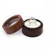 Caja de Madera Maciza para Pendientes de Mujer, Anillos, Joyero de Almacenamiento y Regalo, Nogal Negro Exclusivo Transfronterizo para Regalos de Enamorados Logo