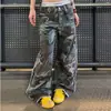 Jeans de Camuflaje de Comercio Exterior Estilo Europeo y Americano para Hombre Rectos Holgados de Pierna Ancha, Pantalones Largos de Moda de Calle para Primavera y Verano