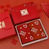 Toalla Roja de Recuerdo, Regalo de Año Nuevo de Alta Gama, Regalo de Reunión Anual Corporativa para Empleados, Recuerdo de Celebración de Boda, Caja de Regalo Personalizada