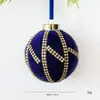 2026 nuevo colgante de bola de tela de Navidad con cadena decoración de árbol de Navidad DIY adorno de bola individual de espuma en stock