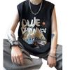 Chaleco de Estilo Americano High Street para Hombre Verano Moda Ins Marca Celebridad Cyber Sin Mangas Camiseta Casual Deportes Baloncesto Fitness Chaleco