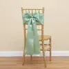 Suprimentos para Casamento: Fitas de Cetim Seladas nas Bordas, Flores Decorativas Verdes e Roxas para Encosto de Cadeira, Capas Elásticas para Cadeira, Laços