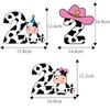 Tarjeta para pastel con tema de vaquero vaca, bebé de un año, dos años, decoración para pastel de fiesta de cumpleaños, adorno para insertar