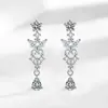 Novo Estilo Transfronteiriço Mais Vendido Versátil Noiva Totalmente Banhado a Diamante Joia de Brinco de Prata Pura Brincos de Tarraxa Mais Vendidos na Internet para Mulheres
