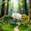 Micro-paisaje simulación árbol de Navidad simulación flor flor de cerezo suculenta Zakka musgo decoraciones de paisajismo accesorios adornos pequeños
