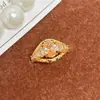 Anillo Abierto Geométrico Vintage con Microincrustaciones de Personalidad para Mujer, Anillo de Moda Retro Minimalista de Diseño Nicho