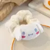 Anillo de pelo de felpa de otoño e invierno con patrón de dibujos animados, lazo para el pelo, cuerda para el pelo, linda banda para el pelo Kuromi, anillo para el pelo de intestino grueso de perro Yugui