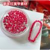 Festivo Año Nuevo Rojo Microcuentas de Diamante Material para Arte de Uñas Cristal Cuadrado Tridimensional Palo Decoración de Armadura para Uñas