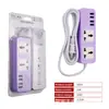 Color Filipinas S204 Enchufe USB regleta de carga enchufe de viaje portátil pequeño ENCHUFE