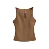 26 Nuevo Estilo de Principios de Primavera Camisola Corta con Diseño Hueco, Estilo Europeo y Americano, Sexy y Casual