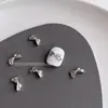 1000 Piezas de Decoraciones de Moños para Uñas de Aleación Mixta, Moños de Cinta Huecos, Pedrería Plateada para Uñas, Al por Mayor