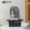 Fuente de Agua Zen Estilo Chino para Atraer Riqueza, Decoración del Hogar con Circulación de Agua, Paisaje Acuático para Mesa de Café de Oficina Pequeña