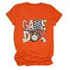 Amazon eBay site independente moda casual feminina dia de jogo luva de beisebol camiseta gola careca manga curta