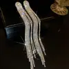 Pendientes Europeos y Americanos de Larga Duración con Telaraña de Pedrería y Borla de Gota de Agua, Pendientes de Lujo Ligero de Alta Gama, Accesorios de Oreja Exagerados de Moda Transfronteriza para Mujeres