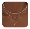 Nuevo Collar Colgante Redondo Transfronterizo de Amazon, Cadena de Cuello de Moda en Capas Estilo Europeo y Americano para Mujer, Combinación Personalizada