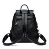 Mochila Vintage con Patrón Tejido para Mujer 2024 Nueva Cuero Suave Texturizado Casual Gran Capacidad Mochila para Viajero Estudiante