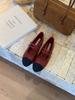 Versión de Piel de Vaca~~Zapatos Planos Tipo Ballet Chanel de Piel Genuina en Stock, Nuevos Zapatos de Tacón Alto Otoño e Invierno, Zapatos de Piel Retro