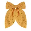 Acessórios de Cabelo Europeus e Americanos Quentes Mola de Arco Headwear Infantil Primavera e Verão Estilo College Vintage Tecido de Bolinhas Onda Grampo de Cabelo Cauda de Andorinha