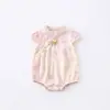 Falda Suave para Bebé Rayón Cheongsam Falda de Manga Corta Verano Delgada Nuevo Estilo Bebé Recién Nacido Estilo Chino